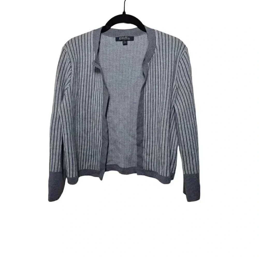 Brooks Brothers Women's Open Cardigan L ~Extra Fine Italian Merino Wool